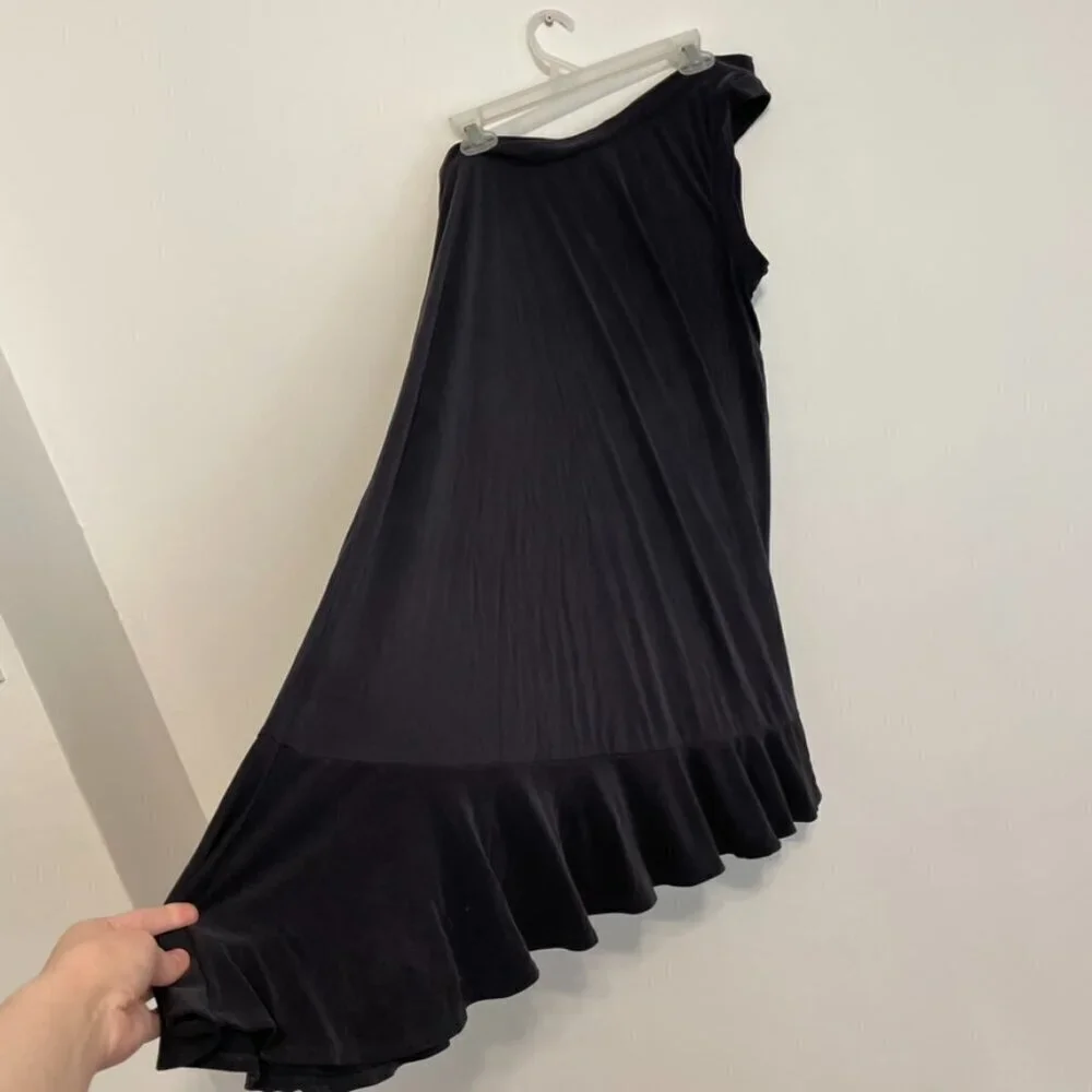 MOULINETTE SOEURS ANTHROPOLOGIE ANTHRO Raneri One Shoulder Dress Dark Gray Boho - Picture 13 of 16